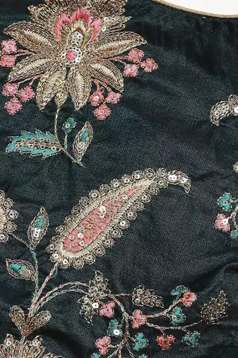 Green Semi-Stitched Lehenga & Unstitched Blouse with 2 Dupattas