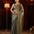 Grey beads and stones embellished saree