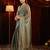 Grey beads and stones embellished saree