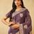 Burgundy floral embroidered chiffon saree