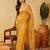 Mustard embroidered chiffon saree