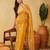 Mustard embroidered chiffon saree