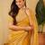 Mustard embroidered chiffon saree