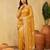 Mustard embroidered chiffon saree