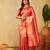 Red women's woven zari art silk designer banarasi saree
