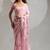 pink foil printed two tone silk blend embroidered saree