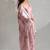 pink foil printed two tone silk blend embroidered saree