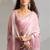 pink foil printed two tone silk blend embroidered saree