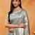 Sky blue woven zari banarasi saree
