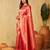 Red geometric woven zari banarasi saree