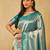 Teal woven zari banarasi saree