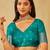 Teal woven zari banarasi saree