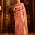 Peach woven zari banarasi saree