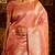 Peach woven zari banarasi saree