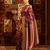 Wine striped zari banarasi saree