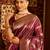 Wine striped zari banarasi saree