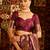 Wine striped zari banarasi saree