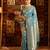 Teal paisley woven zari banarasi saree