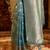 Teal paisley woven zari banarasi saree