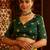 Lime green striped woven zari banarasi saree