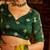 Lime green striped woven zari banarasi saree