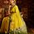 Lime green striped woven zari banarasi saree