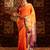 Orange ethnic motifs zari banarasi saree