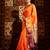 Orange ethnic motifs zari banarasi saree