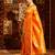 Mustard woven ethnic motifs zari banarasi saree