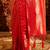 Red women's woven zari art silk banarasi saree