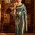 Teal woven zari banarasi saree