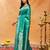 Teal woven zari banarasi saree