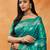 Teal woven zari banarasi saree
