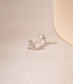 Tricolor triangle silver nose pin