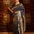 Navy blue woven ethnic motifs zari banarasi saree
