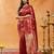 Red floral woven zari banarasi saree