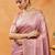 Pink woven ethnic motifs zari banarasi saree