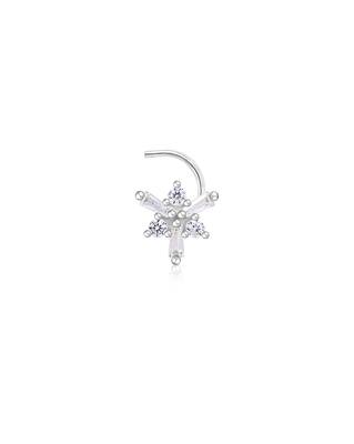 Frosted snowflakes nose pin 2