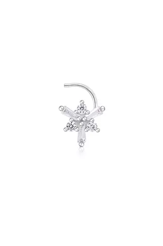 Frosted snowflakes nose pin