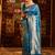 Turquoise blue woven zari banarasi saree