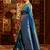 Turquoise blue woven zari banarasi saree