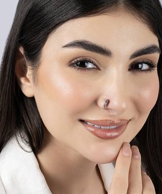 Silver leaf nose pin 4