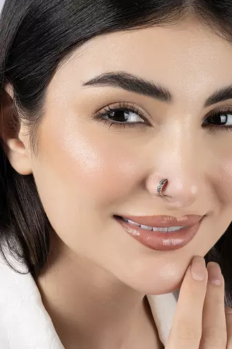 Silver leaf nose pin
