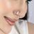 Silver flat leaf nose pin