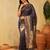 Navy-blue ethnic motifs woven zari banarasi saree