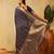 Navy-blue ethnic motifs woven zari banarasi saree