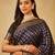 Navy-blue ethnic motifs woven zari banarasi saree