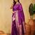 Purple ethnic motifs woven zari banarasi saree