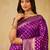 Purple ethnic motifs woven zari banarasi saree