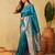 Turquoise blue woven ethnic motifs zari banarasi saree